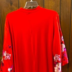 Red Free People Asian Style top